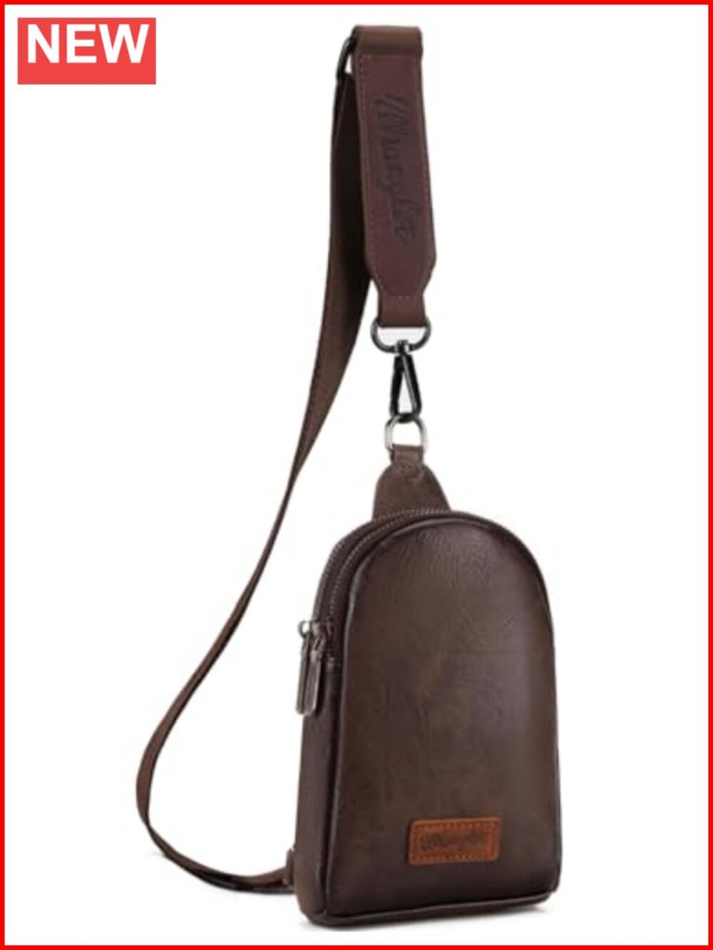PU Leather Sling Crossbody Bag with Adjustable Strap - Picture 1 of 6